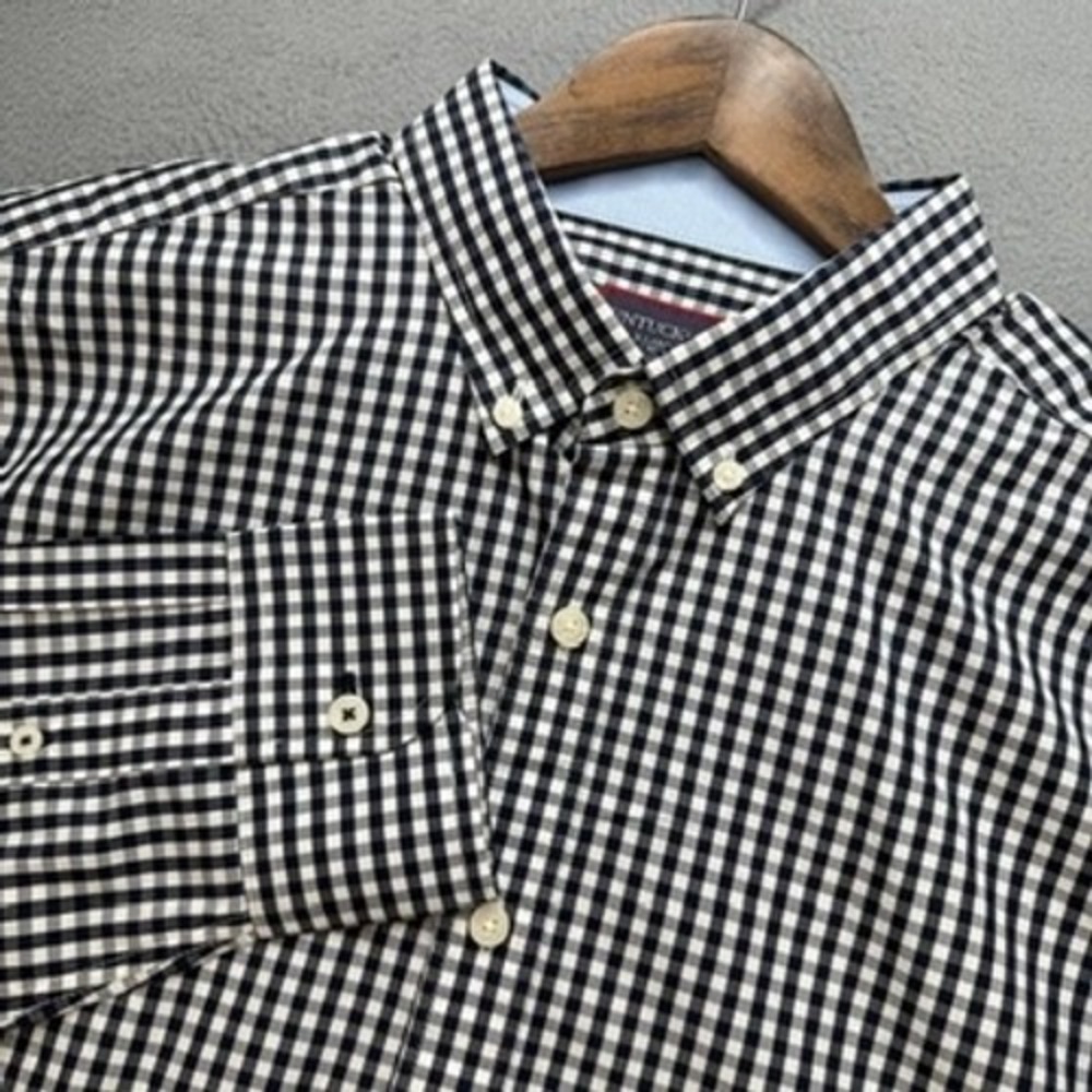 UNTUCKit Regular Button Down Shirt Mens XL Tall Black/White Gingham Casual Prep